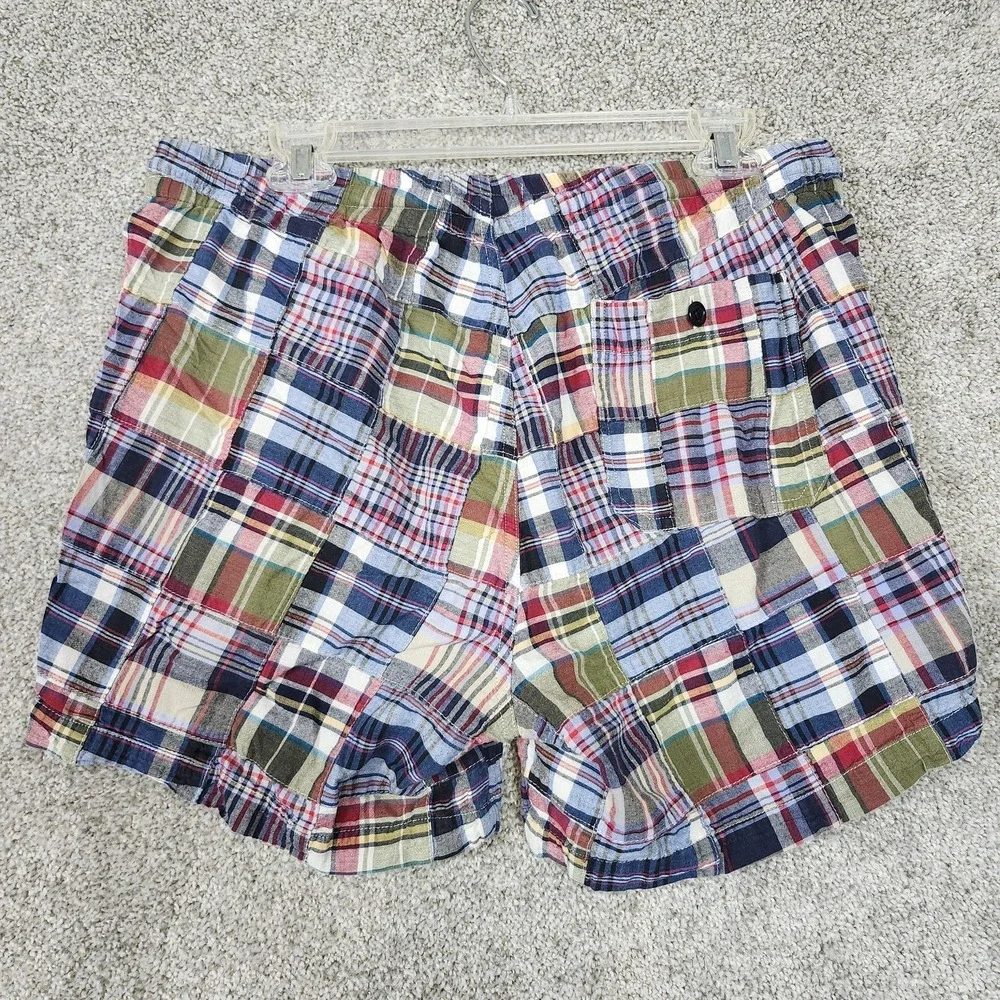 Todd Snyder Shorts Mens 36 Multicolor Madras Plaid 7 Inseam Elastic Waist Casual